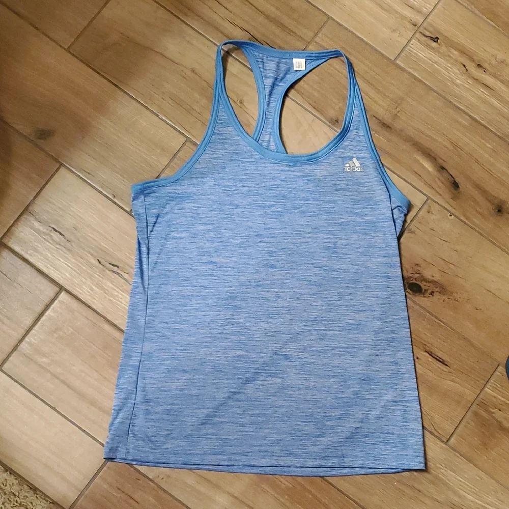Adidas Blue Heather Racerback Tank - Picture 1 of 3
